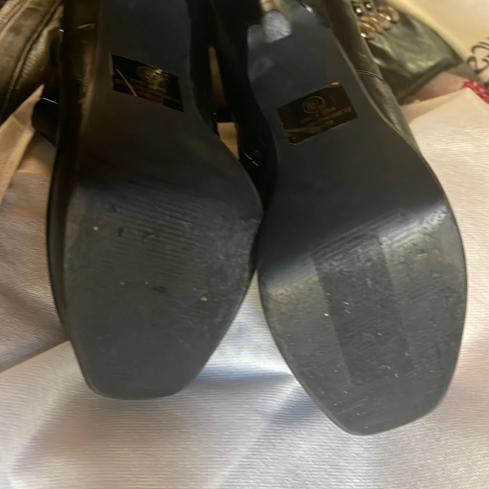 Black studded platform sexy boots size 7.5M